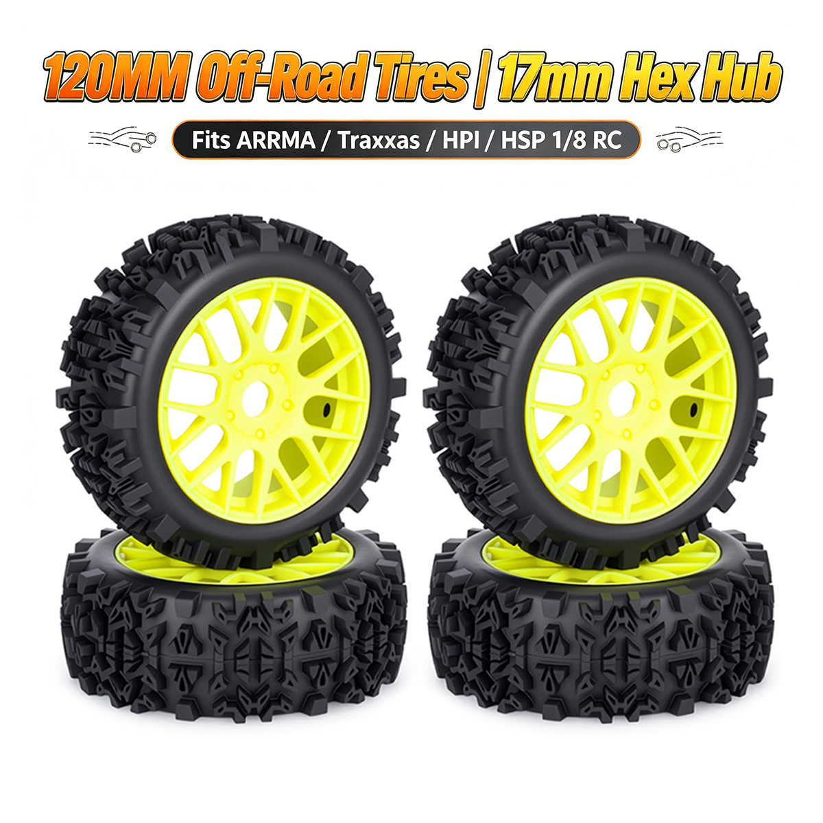 Rc Hobby Dump Truck - 120MM Off-Road RC Tires 17mm Hex