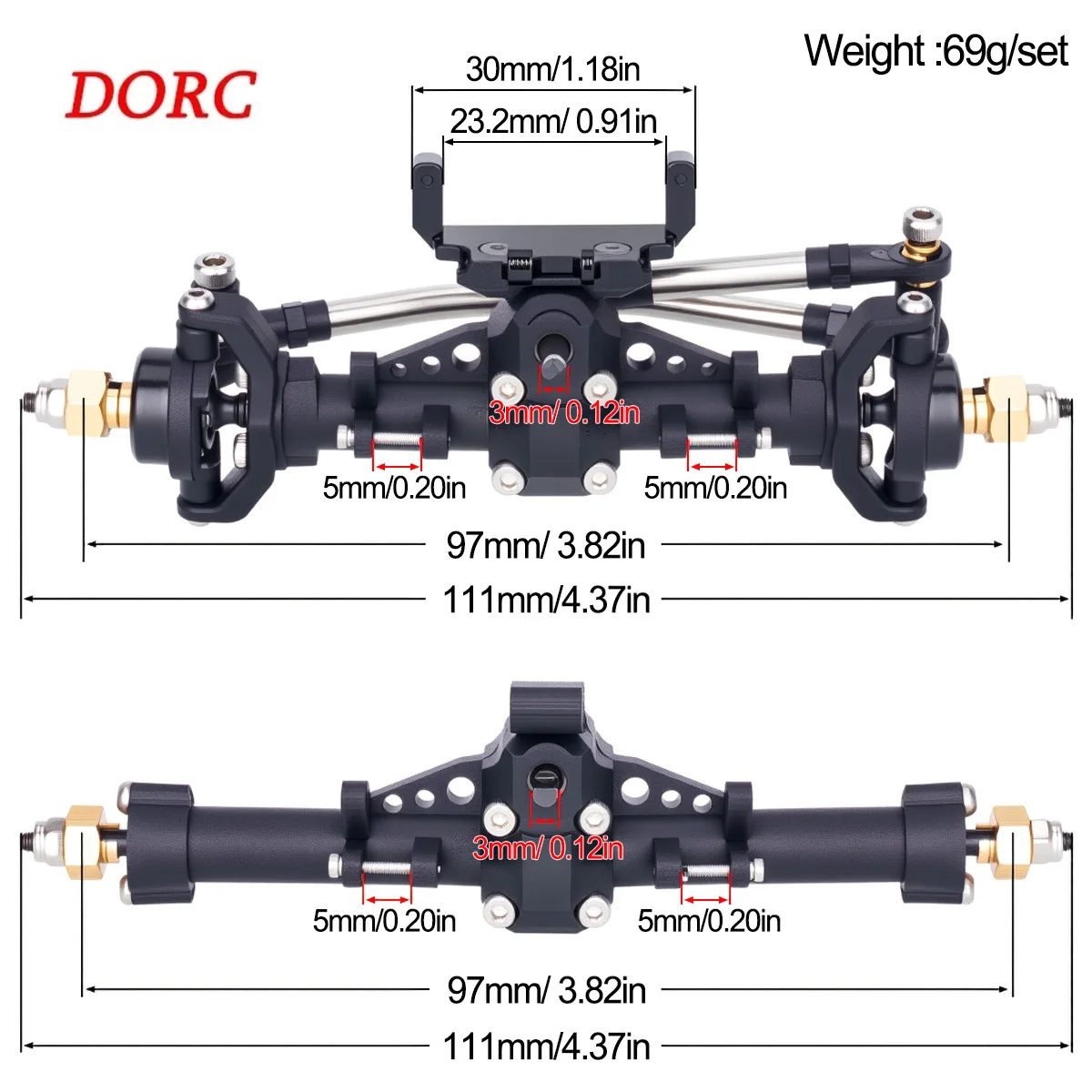 Rc Hobby Room - 1Set Plastic Axles w/ Servo Mount