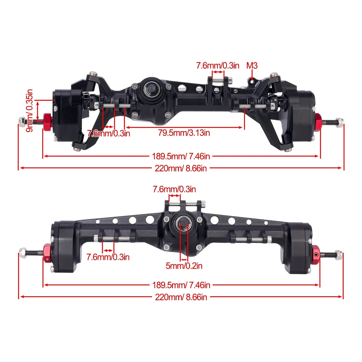 CNC Aluminum SCX10 III Front R - Rc Hobby Room ulasan dan harga