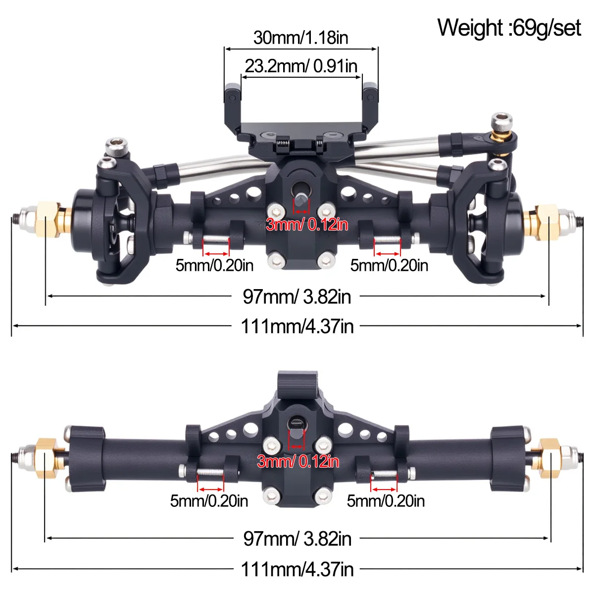Plastic SCX24 Front Rear Axle  - Rc Hobby Room ulasan dan harga